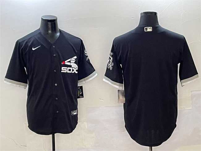 Mens Chicago White Sox Blank Black Cool Base Stitched Jersey